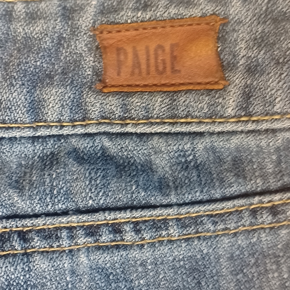 Paige Jimmy Jimmy Midrise Denim Jean Shorts Women's Sz 31 Festival Y2K Boho - Picture 4 of 10